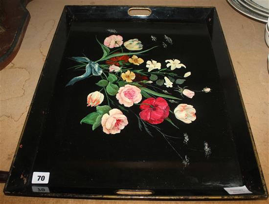 Floral painted tray